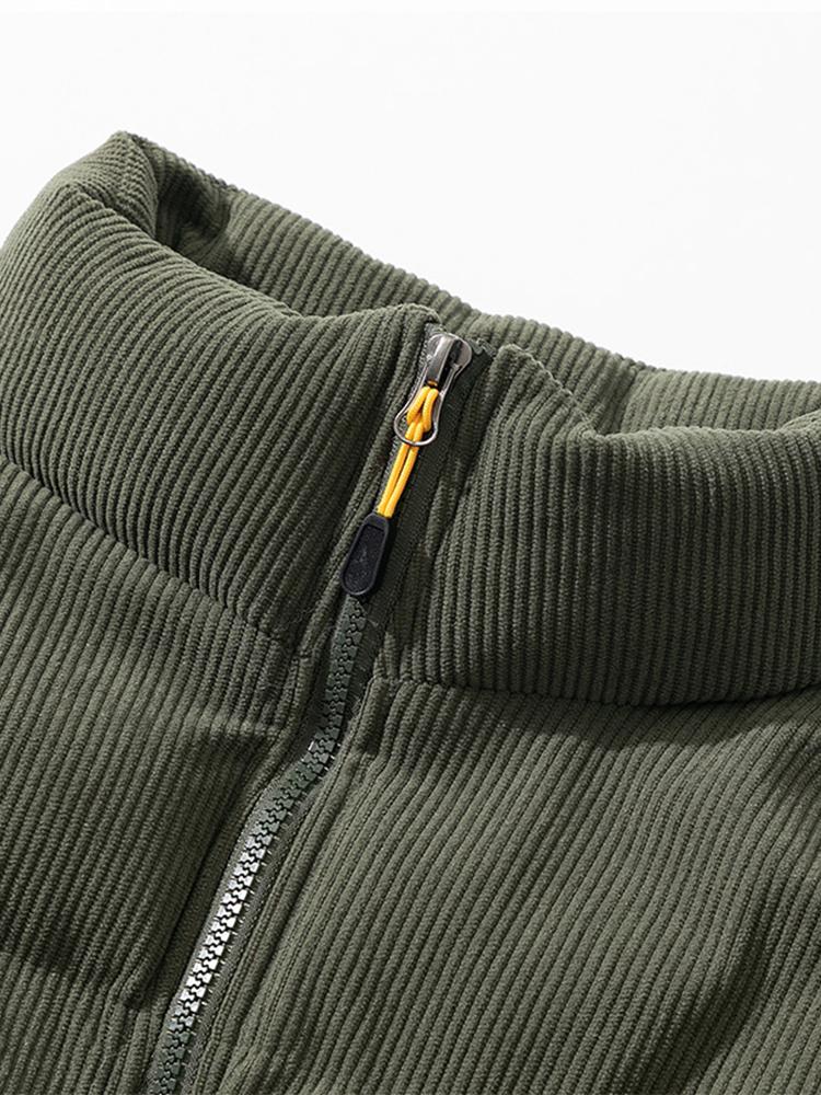 Cyrus | Funnel Neck Corduroy Puffer Coat - Image 10