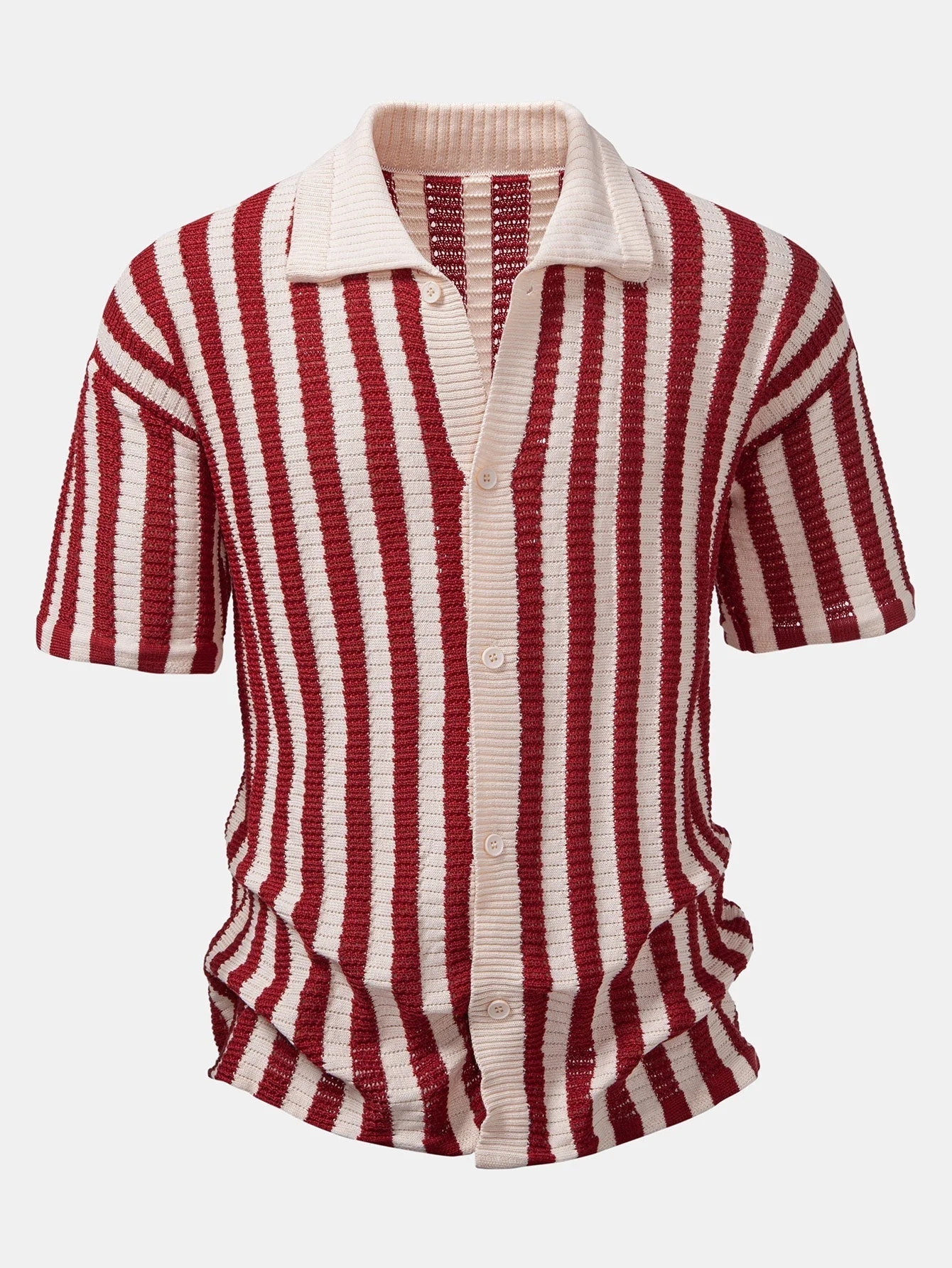 hola CROCHET STRIPED GRADIENT SHOULDER SHIRT & STRAIGHT LEG LINEN PANTS - Image 9