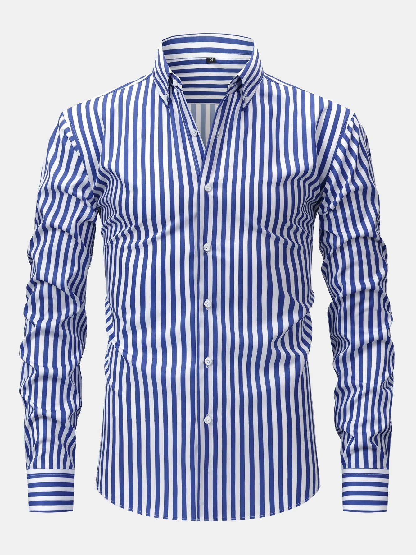 hola STRIPED LONG SLEEVE BUTTON-DOWN SHIRT & SLIM FIT WIDE LEG PANTS - Image 6