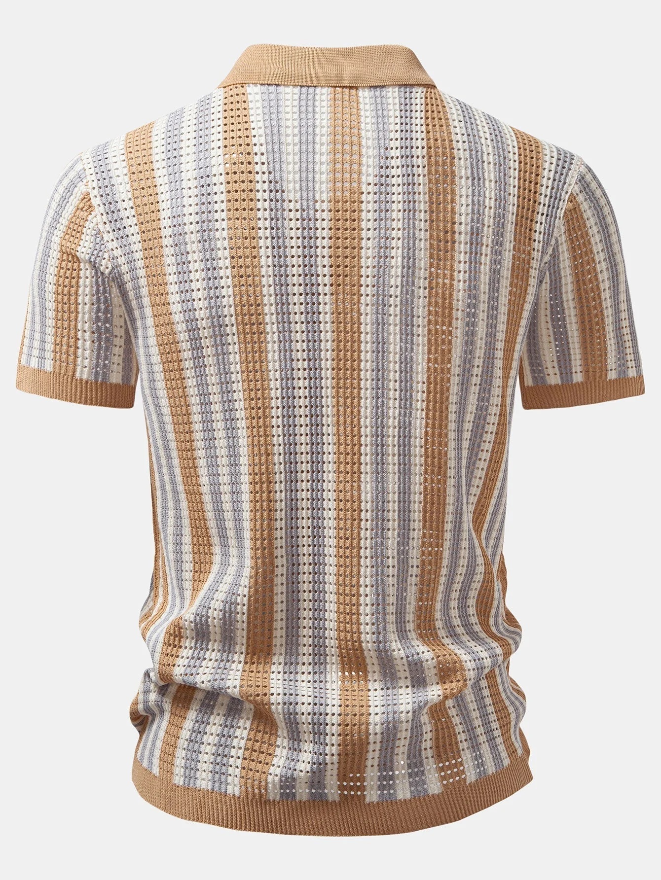 hola STRIPED SHIRT WITH CROCHET EYELETS & STRAIGHT LEG LINEN PANTS - Image 5