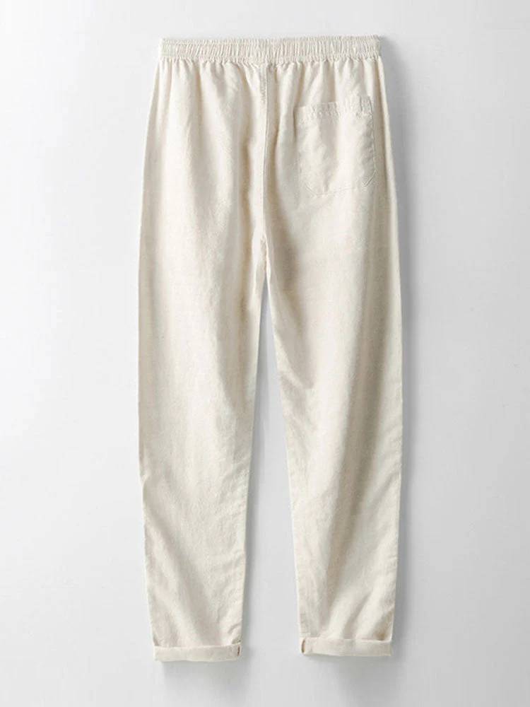 hola Striped shirt with knitted eyelets & straight leg linen trousers - Image 10