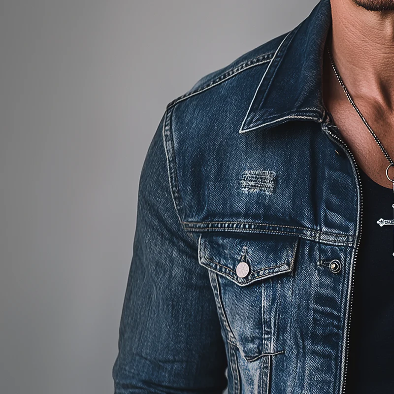 Jordan | Men'S Vintage Washed Distressed Denim Jacket - Image 3