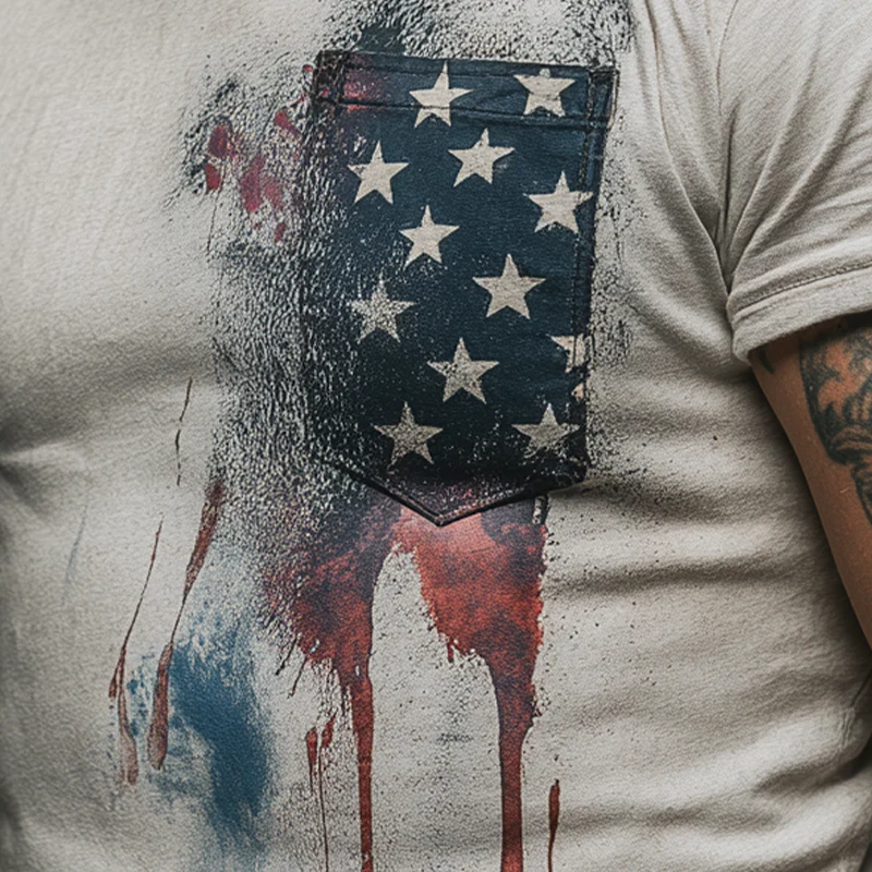 Kyle | Men'S Vintage Printed Cotton Short Sleeve T-Shirt - Image 3