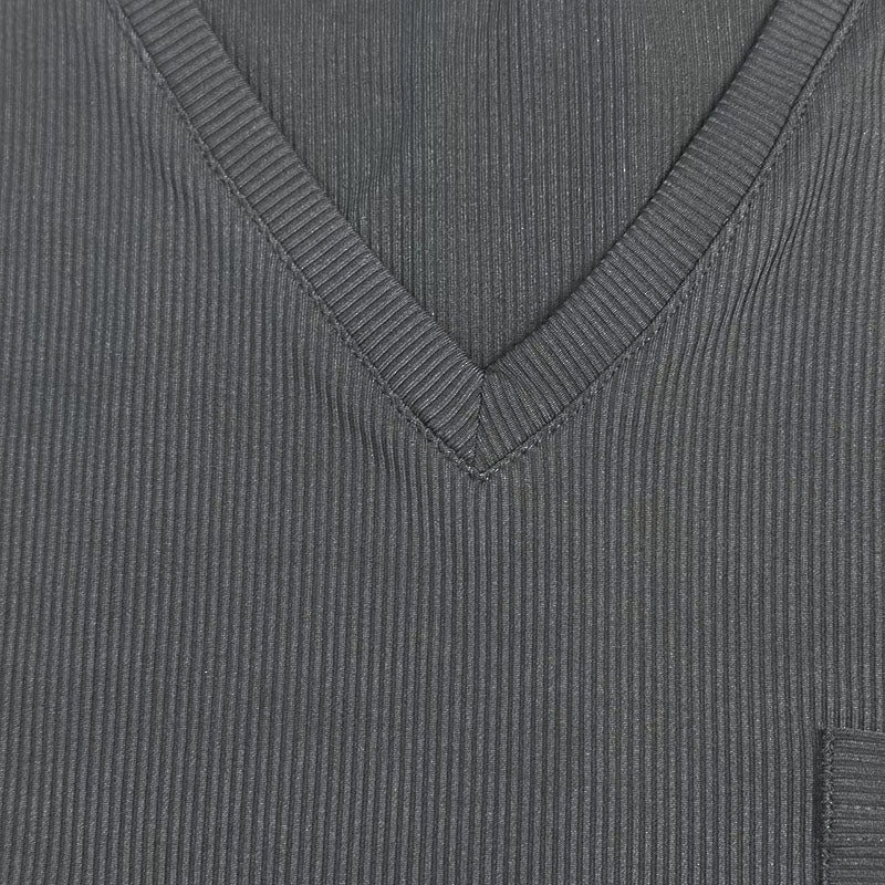 Men's Casal Ribbed Cotn Blend V-neck SliFit Short-sleeved T-shirt - Image 3