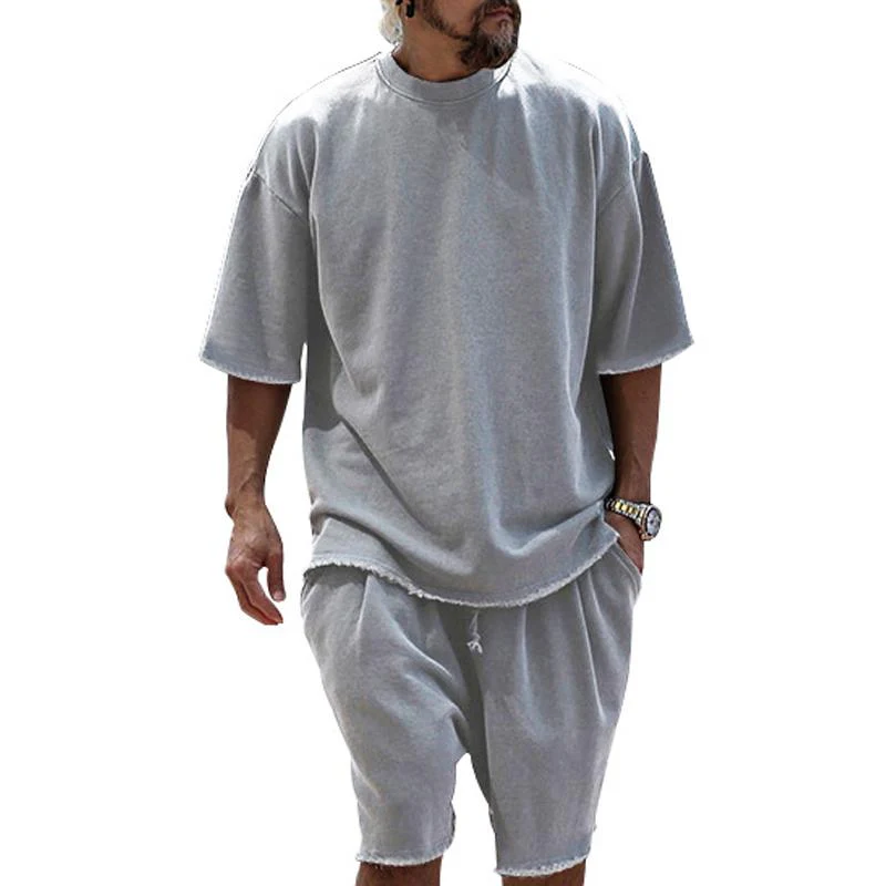Men's Fashion Loose Short Sleeve T-shirt and Shorts Set - Image 13
