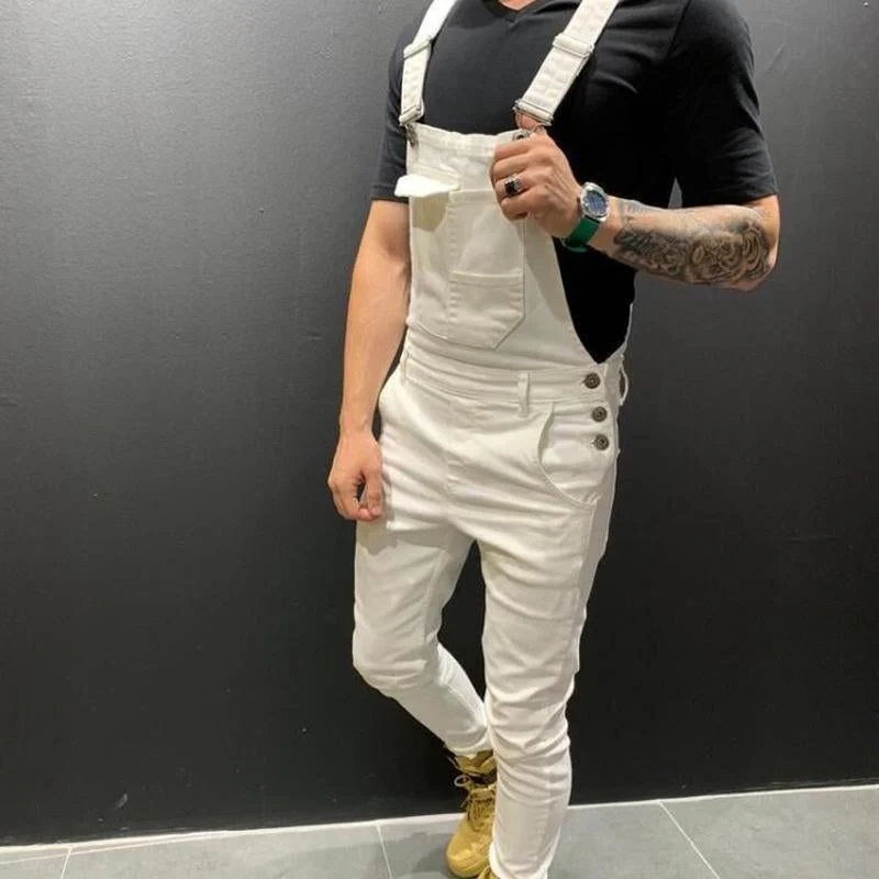 Men's Solid Color DeniOveralls - Image 5