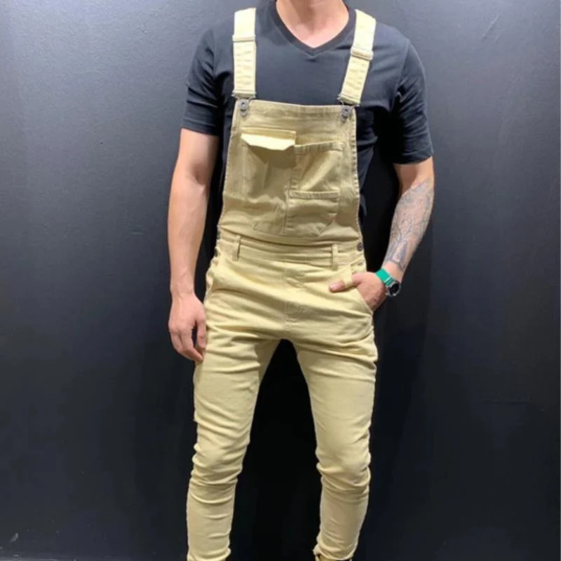 Men's Solid Color DeniOveralls - Image 8